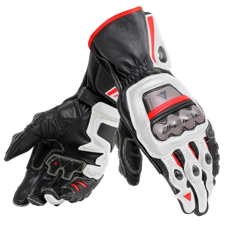 Dainese Full Metal 6 Motorrad Handschuhe schwarz weiss rot