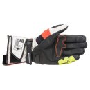 Alpinestars SP-2 V3 Motorrad-Handschuh weiss neonrot schwarz