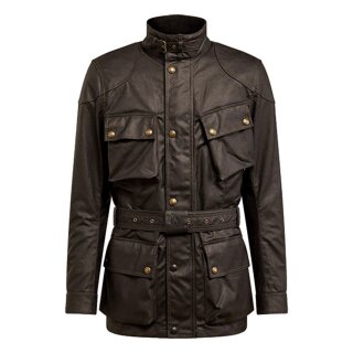 Belstaff Trialmaster Pro Wax-Cotton Motorrad-Jacke braun