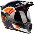 Klim Krios Pro Rally Crosshelm orange blau weiss