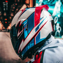 Icon Airflite Ultrabolt Helm weiss blau rot