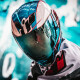 Icon Airflite Ultrabolt Helm weiss blau rot