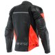 Dainese Racing 4 Motorrad Leder-Jacke schwarz neonrot