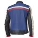 Held Midway Motorrad Lederjacke blau rot weiß