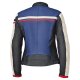 Held Midway Damen Motorrad Lederjacke blau rot weiß