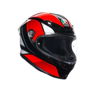 AGV K6 S Hyphen Motorrad-Helm schwarz rot weiß