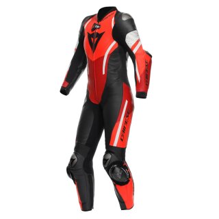 Dainese Misano 3 Perf D-Air® 1Pc Damen Airbag-Kombi schwarz rot neonrot