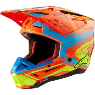 Alpinestars S-M5 Action 2 Crosshelm 22.06 neonorange türkis neongelb