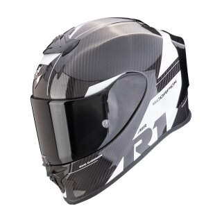 Scorpion Exo-R1 Evo Carbon Air Rally Helm schwarz weiß