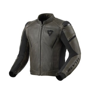 Revit Parallax Motorrad Leder-Jacke Urban schwarz olive