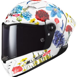 LS2 FF805 Thunder GP Aero Flowers Carbon-Helm weiß