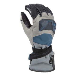 Klim Badlands GTX Lang Motorrad-Handschuh grau blau