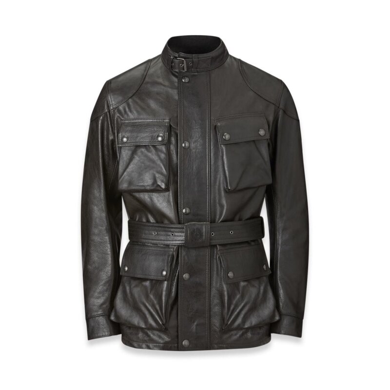 Store Org. BELSTAFF Übergangsjacke im Biker Look mit Taillengürtel Gr.36