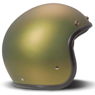 DMD Retro Motorrad Jet-Helm Uni Olive Gold matt grün