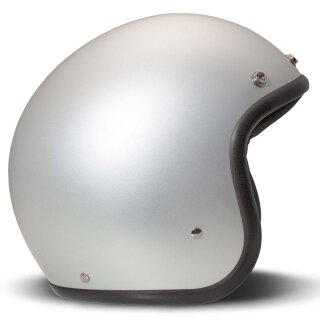 DMD Retro Motorrad Jet-Helm Uni Aluminium matt silber