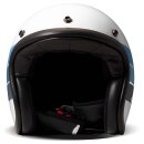 DMD Retro Olympus Motorrad Jet-Helm weiß blau