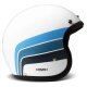 DMD Retro Olympus Motorrad Jet-Helm weiß blau