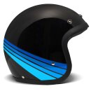 DMD Retro Acqua Motorrad Jet-Helm schwarz blau