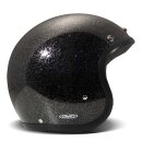 DMD Retro Glitter Motorrad Jet-Helm Black schwarz