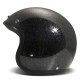 DMD Retro Glitter Motorrad Jet-Helm Black schwarz