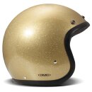 DMD Retro Glitter Motorrad Jet-Helm Gold