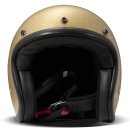 DMD Retro Glitter Motorrad Jet-Helm Gold