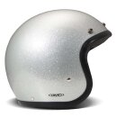 DMD Retro Glitter Motorrad Jet-Helm Silver