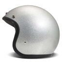 DMD Retro Glitter Motorrad Jet-Helm Silver