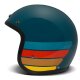 DMD Retro Petrolhead Jet-Helm blaugrün rot gelb