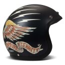 DMD Retro Eagle Motorrad Jet-Helm mattschwarz