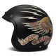 DMD Retro Eagle Motorrad Jet-Helm mattschwarz