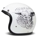 DMD Retro Oldie Motorrad Jet-Helm mattweiß