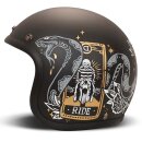 DMD Retro Cards Motorrad Jet-Helm mattschwarz