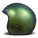 DMD Retro Rainbow Green Motorrad Jet-Helm grün