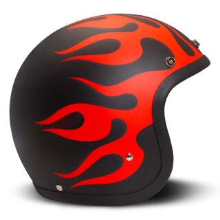 DMD Retro Fuego Motorrad Jet-Helm mattschwarz rot