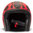 DMD Retro Fuego Motorrad Jet-Helm mattschwarz rot