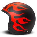 DMD Retro Fuego Motorrad Jet-Helm mattschwarz rot