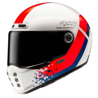 HJC V10 FQ20 MC21 Retro-Helm Quartararo blau rot weiß