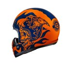 HJC V60 Flame Motorrad Jethelm MC27 blau neonorange