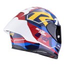 Scorpion Exo-R1 Evo II Air Coup Helm blau rot gelb
