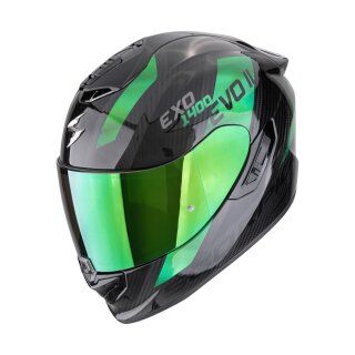 Scorpion Exo-1400 Evo II Carbon Air Platted Helm schwarz grün