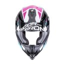 Scorpion VX-16 Evo Air Analog Crosshelm schwarz blau rosa