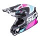 Scorpion VX-16 Evo Air Analog Crosshelm schwarz blau rosa