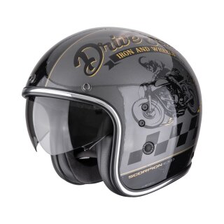 Scorpion Belfast Evo Drive Fast Jethelm silber schwarz gold
