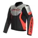 Dainese Racing 5 Motorrad-Jacke silber schwarz neonrot