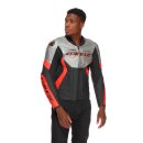 Dainese Racing 5 Motorrad-Jacke silber schwarz neonrot