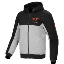 Alpinestars Chrome V2 Motorrad-Hoodie schwarz grau neonrot