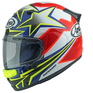 Arai Quantic Stars & Stripes Helm neongelb rot weiß
