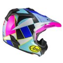 Arai MX-V Evo Peak Crosshelm violett pink türkis