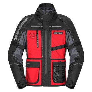 Spidi Hard Track 3 Motorrad-Jacke Textil rot grau